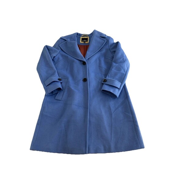 Sam Edelman Wool Blend Over Coat Womens 12 Sky Blue Long Trench Pea Jacket Heavy - Picture 1 of 14